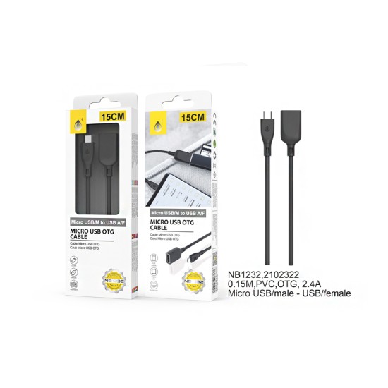 CABO OTG MTK NB1232 MICROUSB/MACHO PARA USB/FÊMEA 0,15M PRETO CABO OTG MTK NB1232 MICROUSB/MACHO PARA USB/FÊMEA 0,15M PRETO